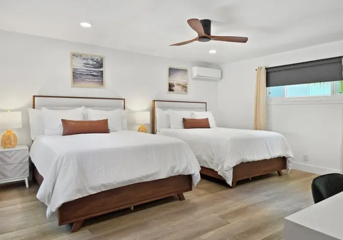Two queen beds in Deluxe Queen room.