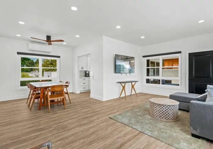 Open living space and dining area in Penthouse plus Studio.